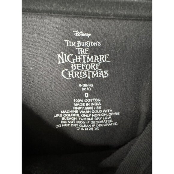 Disney Nightmare Before Christmas Women's‎ Black Shirt Size 0 short sleeve - Picture 3 of 5